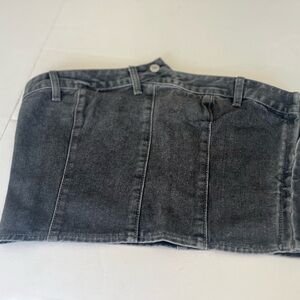 NWT PrettyLittleThing Gray Denim Button Detail Corset Size 10 (USA)